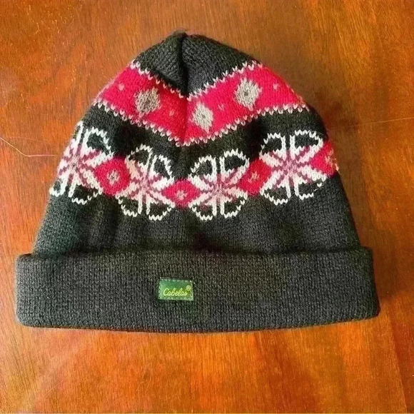 Cabela's Beanie | Red White Fall | Holiday |Winter Hat - Picture 1 of 4